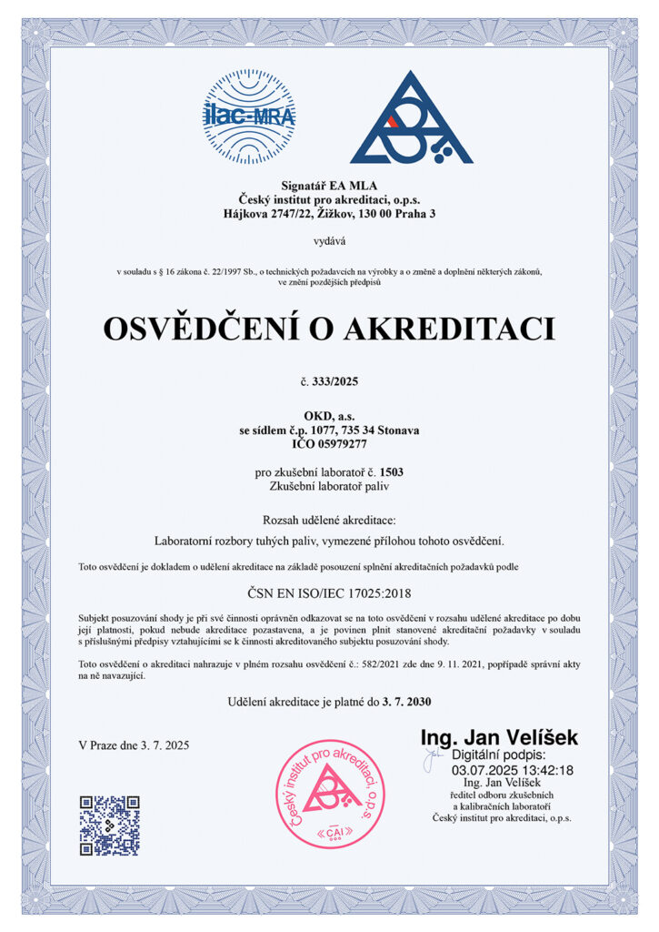 Osvědčení o akreditaci